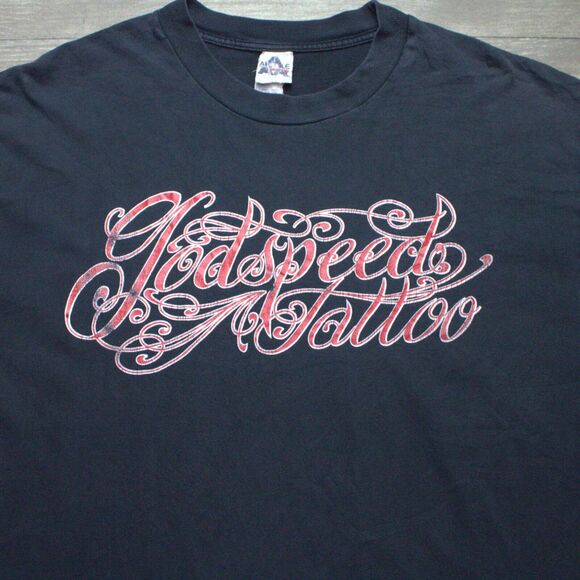 Vintage Godspeed Tattoo Shop T-Shirt Faded Size Large - Picture 1 of 4